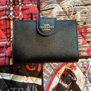 Coach black leather wallet